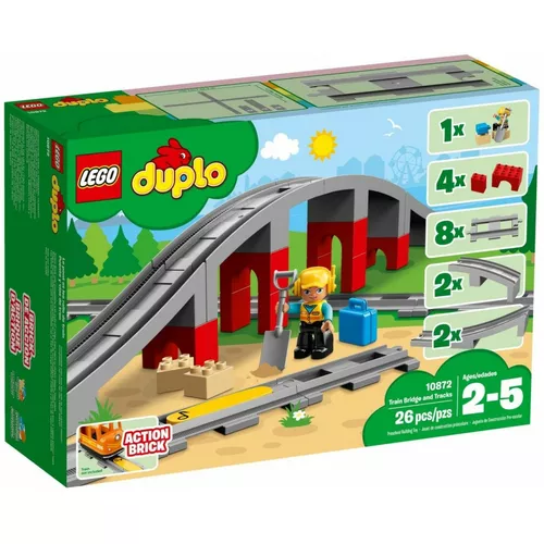 LEGO Klocki DUPLO 10872 Tory kolejowe i wiadukt