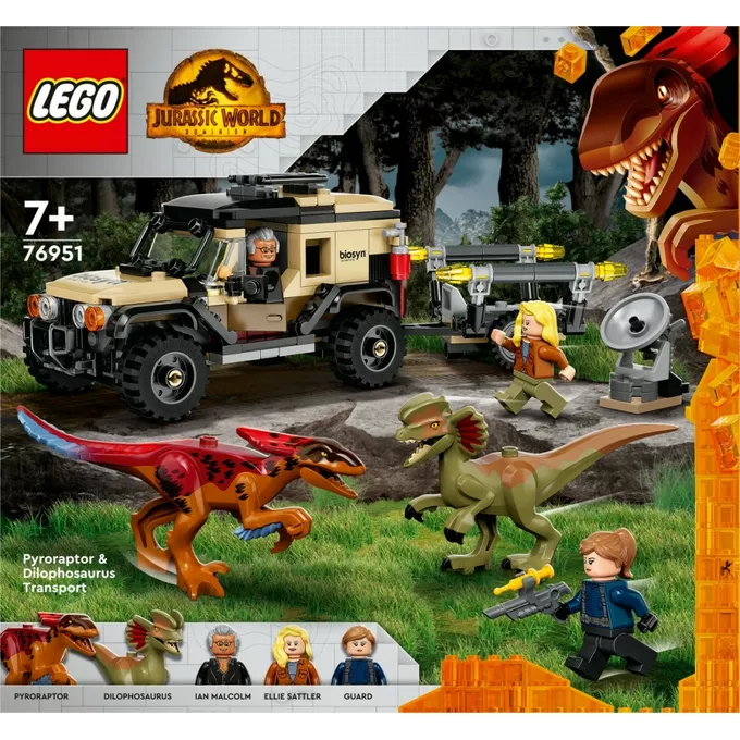 LEGO Klocki Jurassic World 76951 Transport pyroraptora i dilofozaura