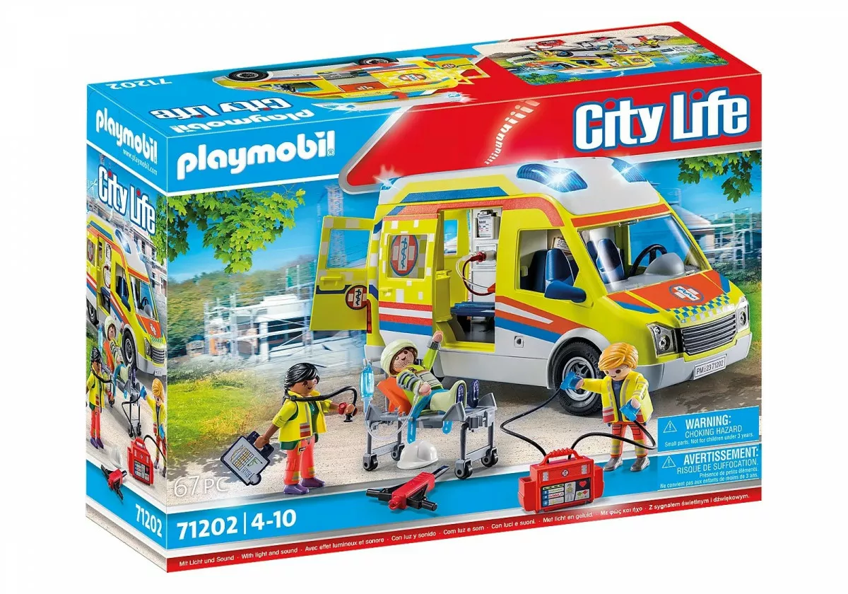 Playmobil Zestaw City Life 71202 Karetka pogotowia ze światłem i dźwiękiem