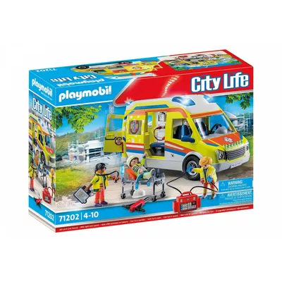 Playmobil Zestaw City Life 71202 Karetka pogotowia ze światłem i dźwiękiem