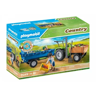 Playmobil Zestaw Country 71249 Traktor z przyczepą