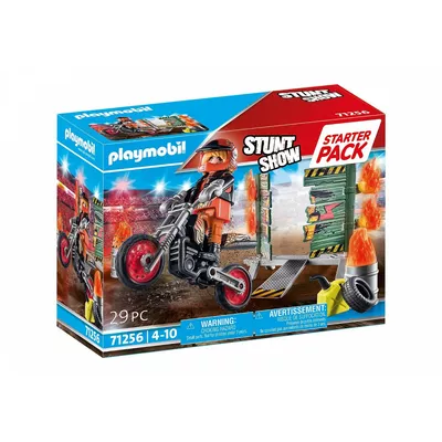 Playmobil Zestaw z figurką Stunt Show 71256 Starter Pack Pokaz kaskaderski ze ścianą ognia