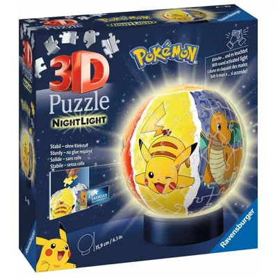 Ravensburger Polska Puzzle 72 elementy 3D Świecąca Kula Pokemon