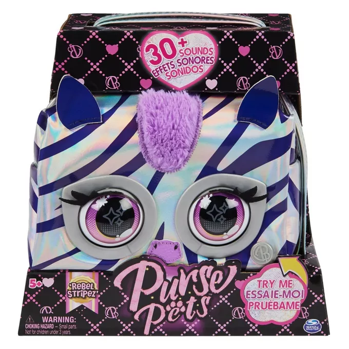 Spin Master Interaktywna metaliczna torebka Purse Pets Zebra