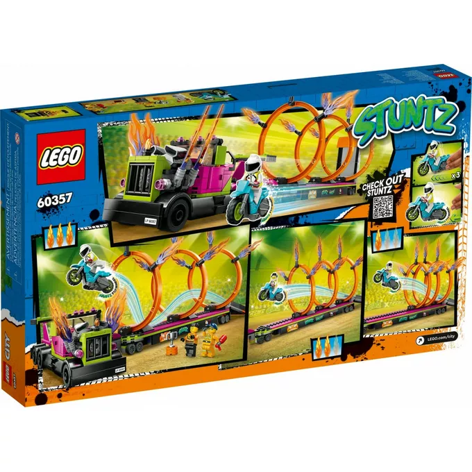 LEGO Klocki City 60357 Wyzwanie kaskaderskie - ciężarówka i ogniste obręcze