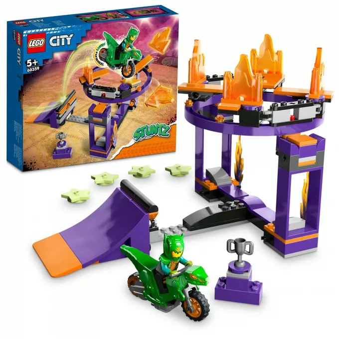 LEGO Klocki City 60359 Wyzwanie kaskaderskie - rampa z kołem do przeskakiwania