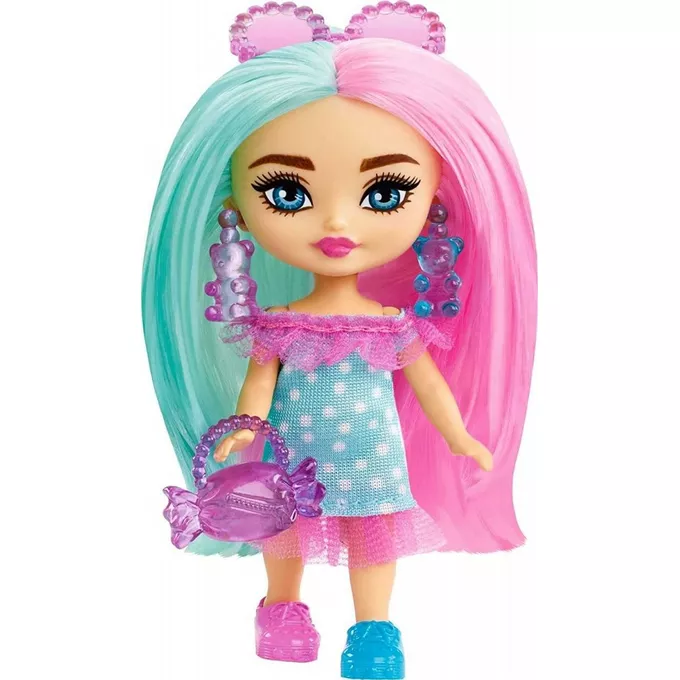 Mattel Lalka Barbie Extra Mini Minis turkusowo-różowa stylizacja