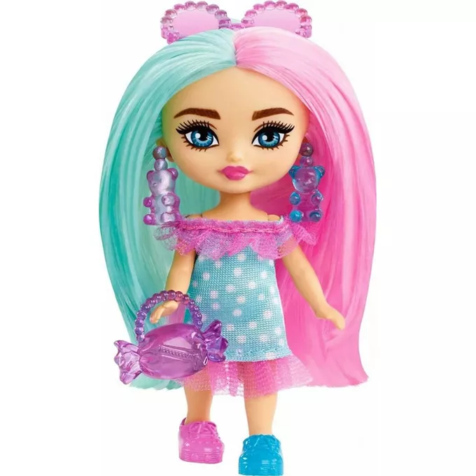 Mattel Lalka Barbie Extra Mini Minis turkusowo-różowa stylizacja