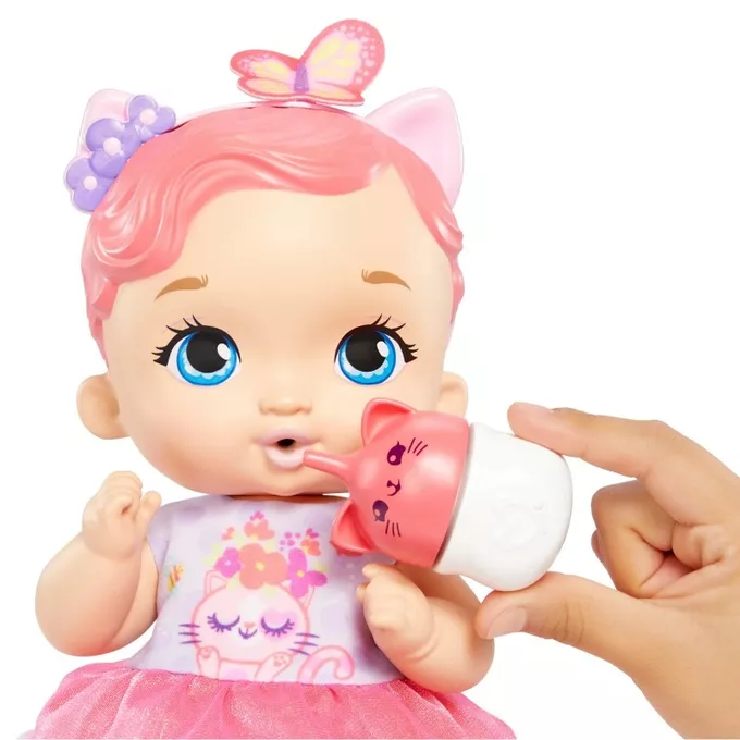 Mattel Lalka bobas My Garden Baby podstawowa, kotek różowy