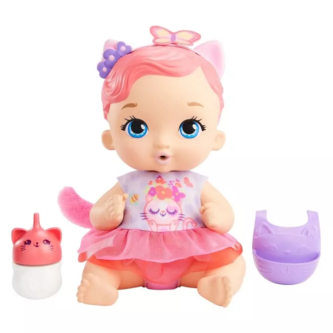 Mattel Lalka bobas My Garden Baby podstawowa, kotek różowy