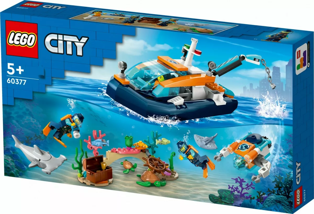LEGO Klocki City 60377 Łódź do nurkowania badacza