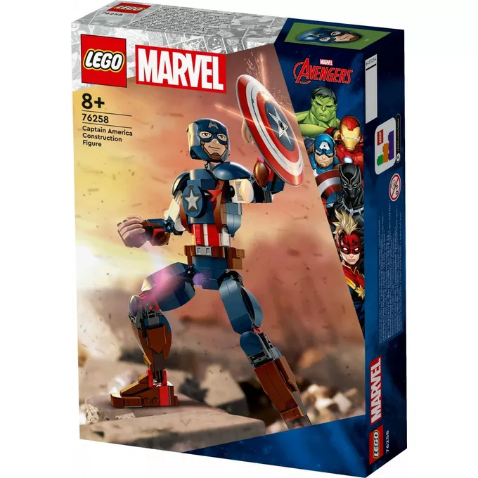 LEGO Klocki Super Heroes 76258 Marvel Figurka Kapitana Ameryki do zbudowania