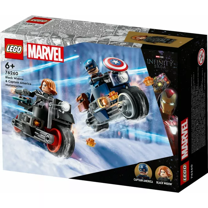 LEGO Klocki Super Heroes 76260 Marvel Motocykle Czarnej Wdowy i Kapitana Ameryki