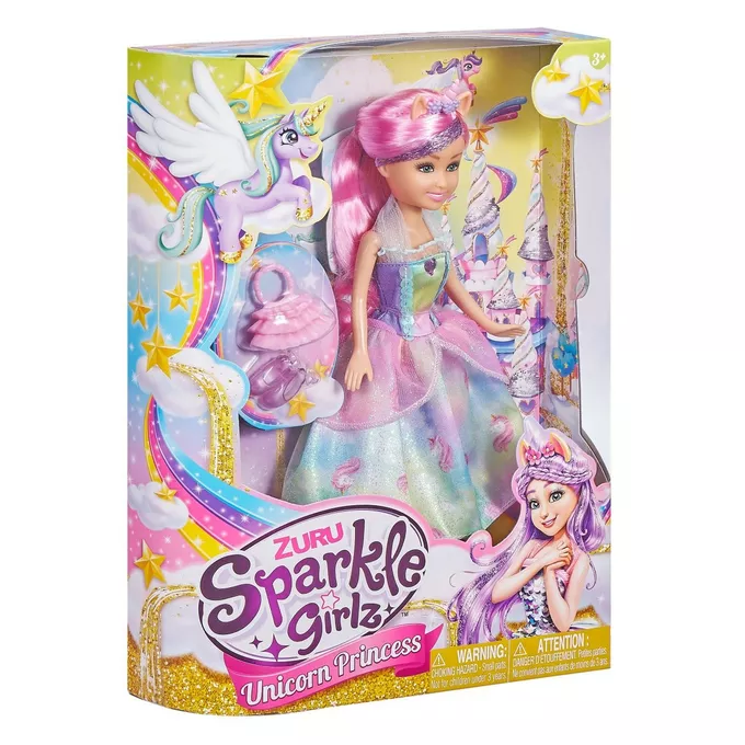 ZURU Sparkle Girlz Lalka Księżniczka z jednorożcem 10.5 cala