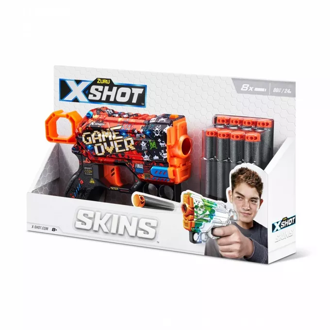ZURU X-Shot Wyrzutnia SKINS MENACE (8 Strzałek) wzór B