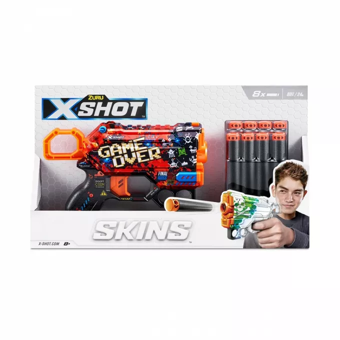 ZURU X-Shot Wyrzutnia SKINS MENACE (8 Strzałek) wzór B