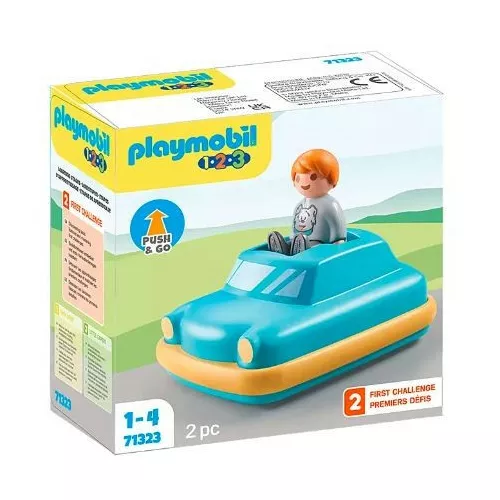 Playmobil Zestaw z figurką 1.2.3 71323 Samochód Push &amp; Go