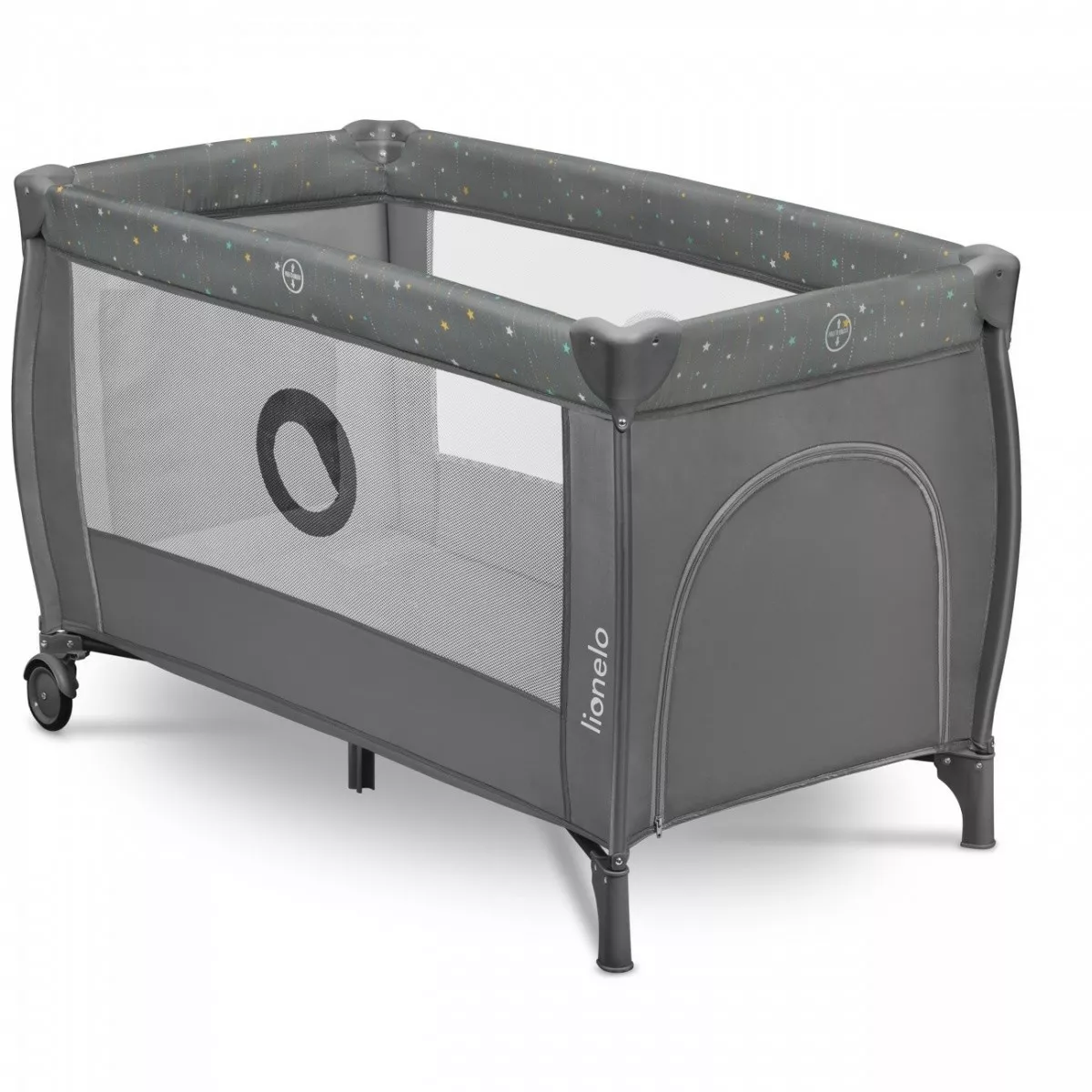 Lionelo Łóżeczko turystyczne Stefi Plus Grey Multicolor