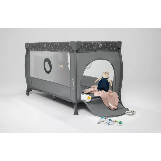 Lionelo Łóżeczko turystyczne Stefi Plus Grey Multicolor