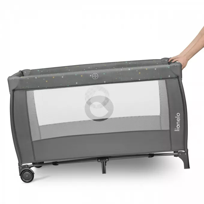 Lionelo Łóżeczko turystyczne Stefi Plus Grey Multicolor
