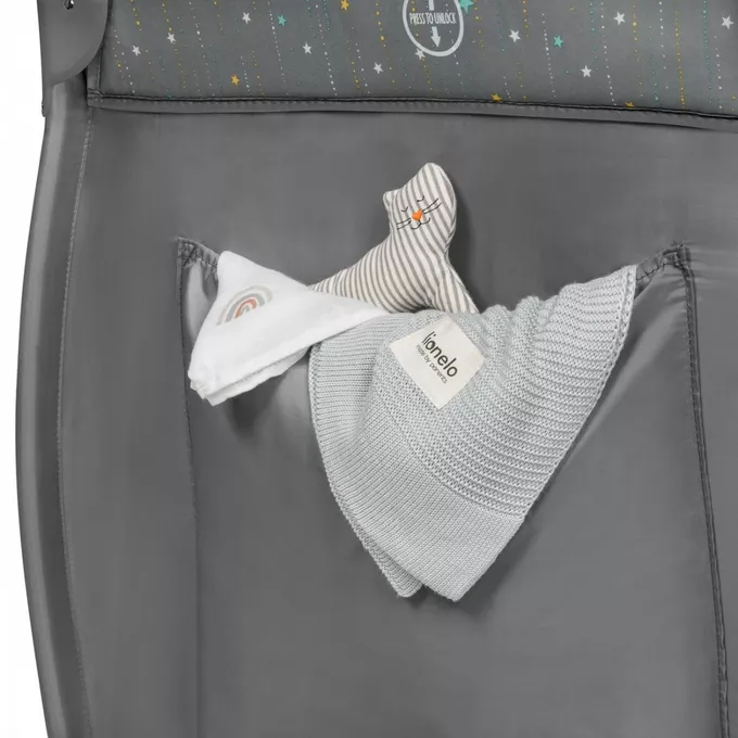 Lionelo Łóżeczko turystyczne Stefi Plus Grey Multicolor