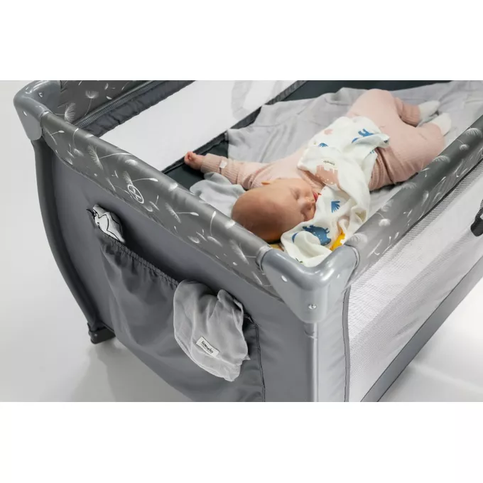 Lionelo Łóżeczko turystyczne Stefi Plus Grey Multicolor