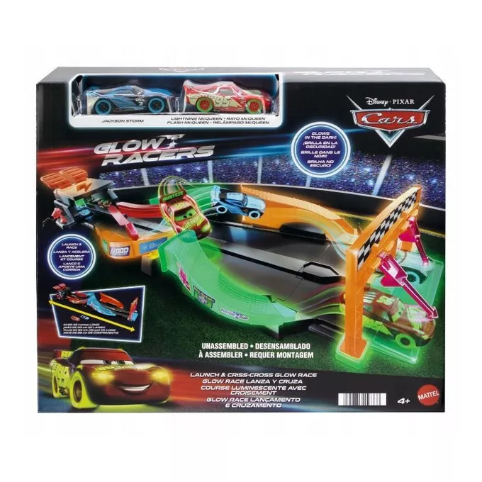 Mattel Zestaw CARS Nocny wyścig tor świecący w ciemności