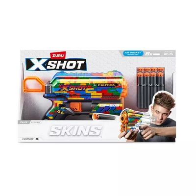 ZURU X-Shot Wyrzutnia SKINS FLUX (8 Strzałek) Striper