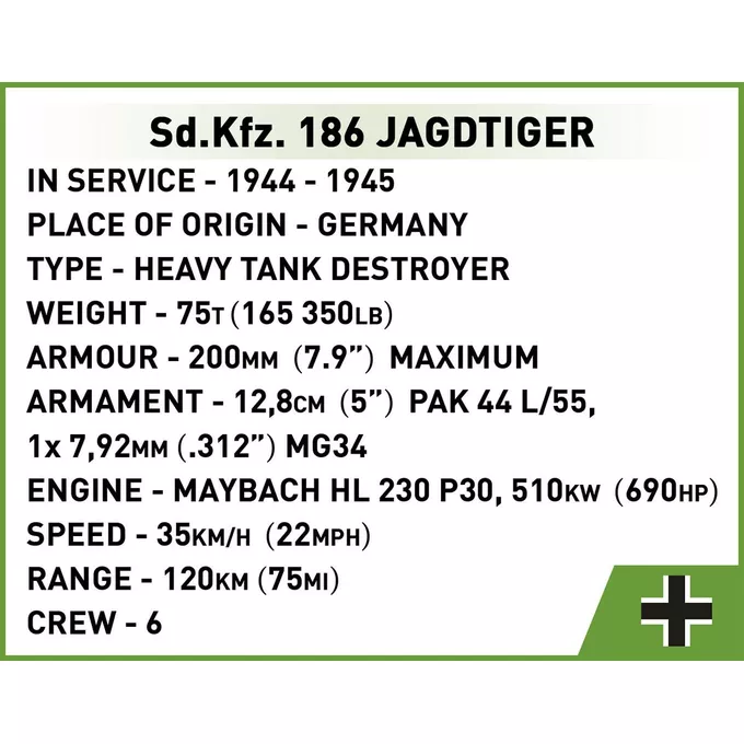 Cobi Klocki Klocki Sd.Kfz. 186 - Jagdtiger
