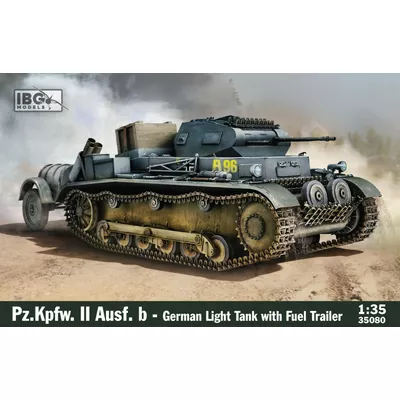 Ibg Model plastikowy Pz.Kpfw. II Ausf. b German Light Tank With fuel trailer
