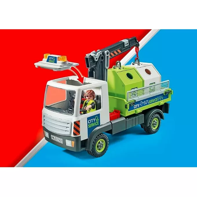 Playmobil Zestaw z figurkami City Action 71431 Samochód ciężarowy z kontenerami na szkło