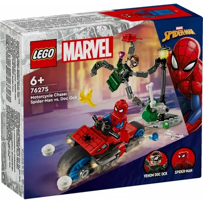 LEGO Klocki Super Heroes 76275 Pościg na motocyklu: Spider-Man vs. Doc Ock