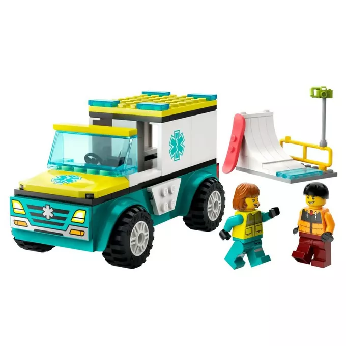 LEGO Klocki City 60403 Karetka i snowboardzista