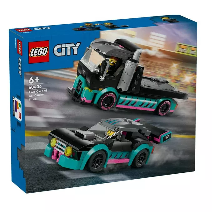 LEGO Klocki City 60406 Samochód wyścigowy i laweta