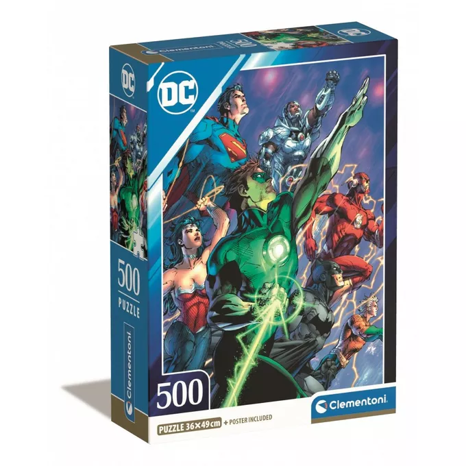 Clementoni Puzzle 500 elementów Compact DC Comics Liga Sprawiedliwych (Justice League)
