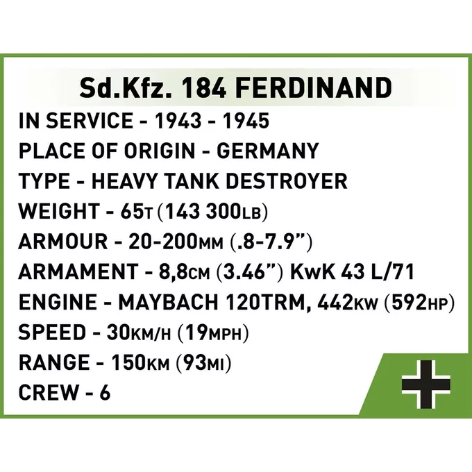 Cobi Klocki Klocki Sd.Kfz. 184 Ferdinand