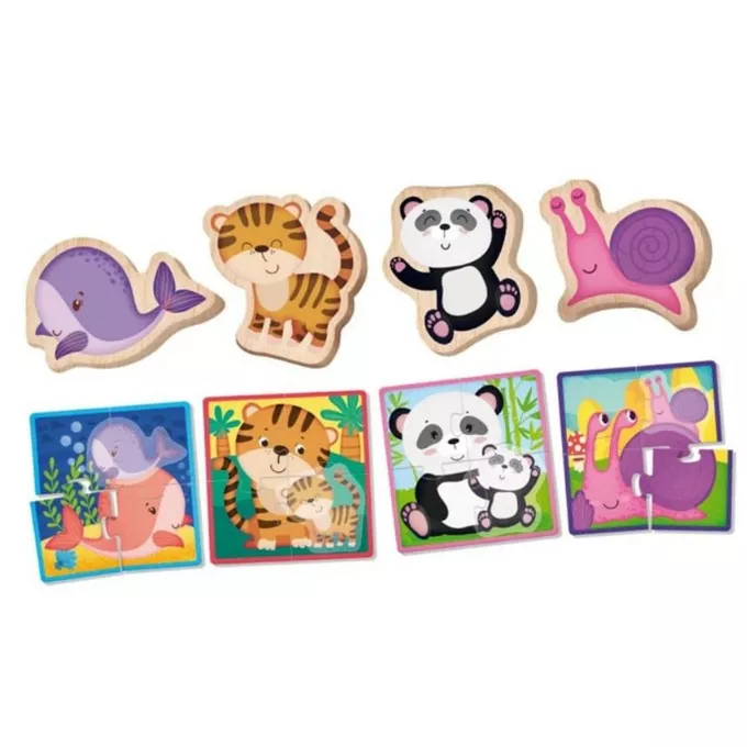 Lisciani Montessori Puzzle drewniane ze zwierzętami