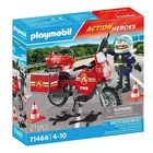 Playmobil Zestaw z figurką Action Heroes 71466 Motocykl straży pożarnej na miejscu wypadku