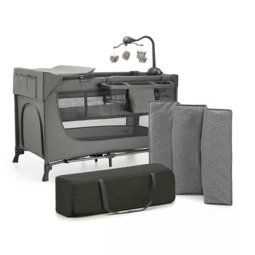 Kinderkraft Łóżeczko turystyczne JOY 2 DARK GREY + akcesoria