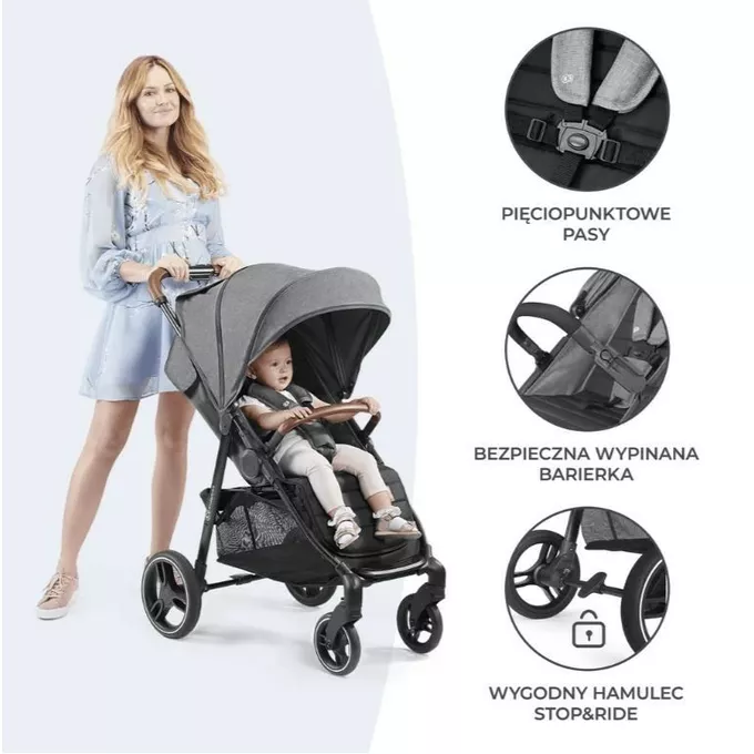 Kinderkraft Wózek spacerowy GRANDE PLUS GREY