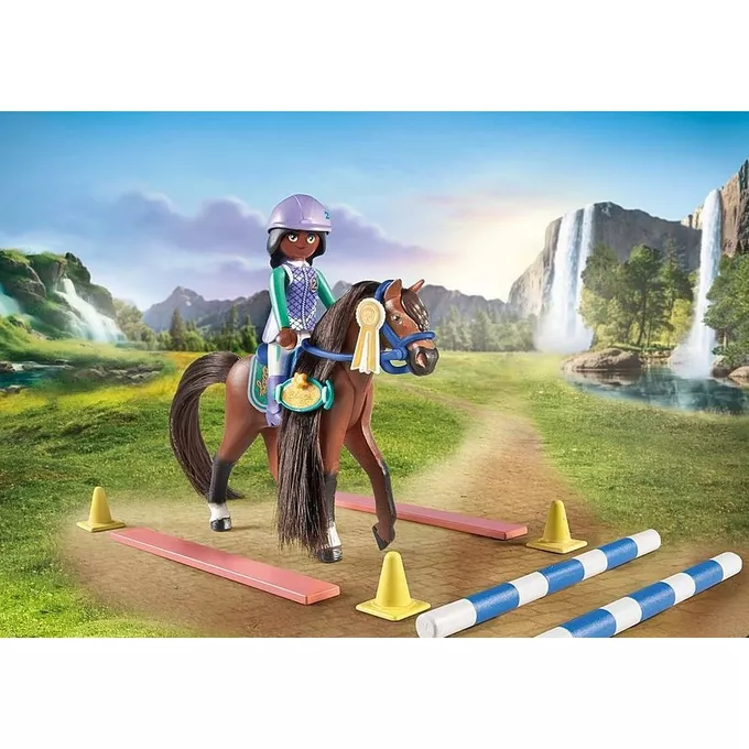 Playmobil Zestaw z figurkami Horses 71355 Zoe i Blaze z przeszkodami