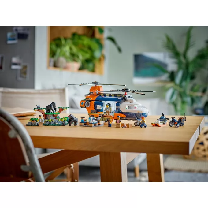 LEGO Klocki City 60437 Helikopter badaczy dżungli w bazie