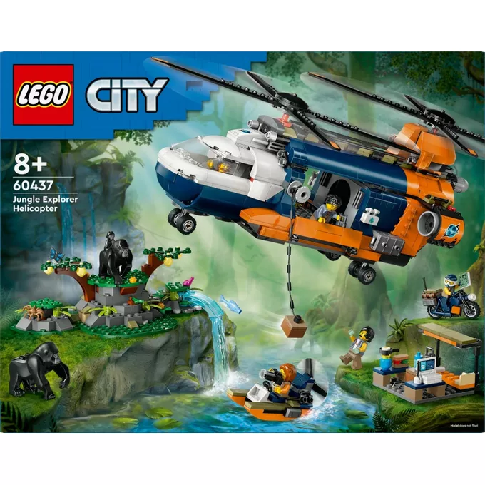 LEGO Klocki City 60437 Helikopter badaczy dżungli w bazie