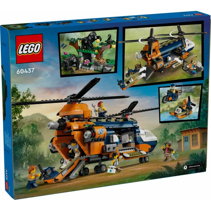 LEGO Klocki City 60437 Helikopter badaczy dżungli w bazie
