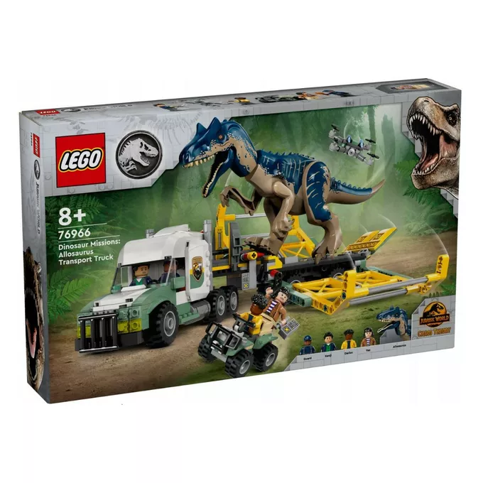 LEGO Klocki Jurassic World 76966 Dinomisje: ciężarówka do transportu allozaura