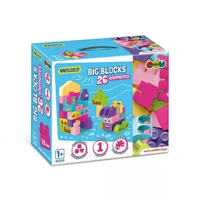 Wader Big Blocks Klocki 26 elementów różowe