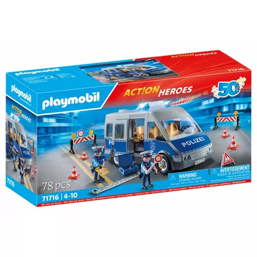 Playmobil Zestaw z figurkami Action Heroes 71716 Samochód policyjny z blokadą