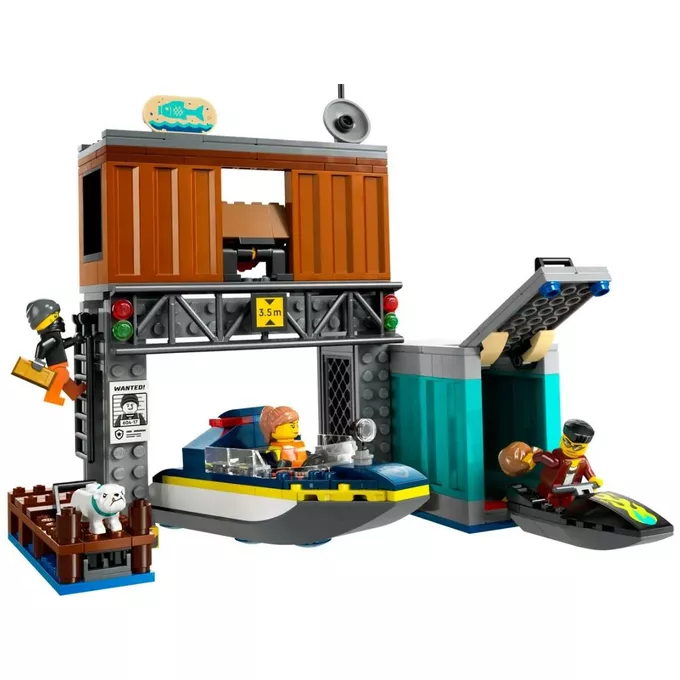 LEGO Klocki City 60417 Policyjna motorówka i kryjówka złodziejaszków