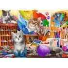 Trefl Puzzle 2x500 elementów Sztuka malowania Kotki