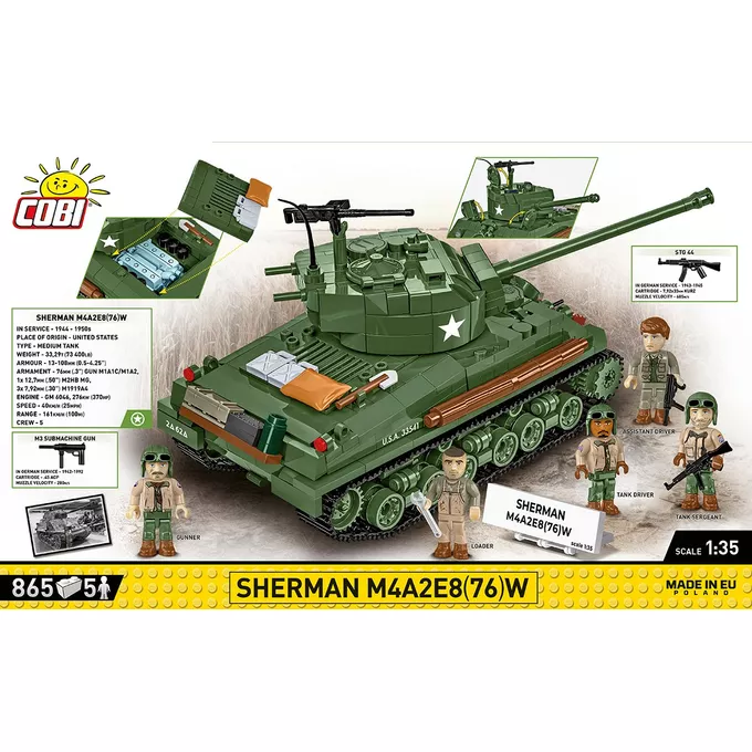 Cobi Klocki Klocki Sherman M4A2E8 865 klocków